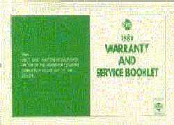 1980 WARRANTY AND SERVICE BOOKLET