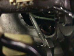 Wrench on EGR fitting under brake master cylinder