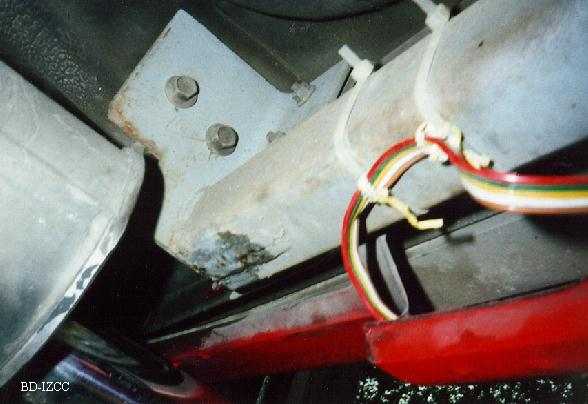 Hitch bolted to frame